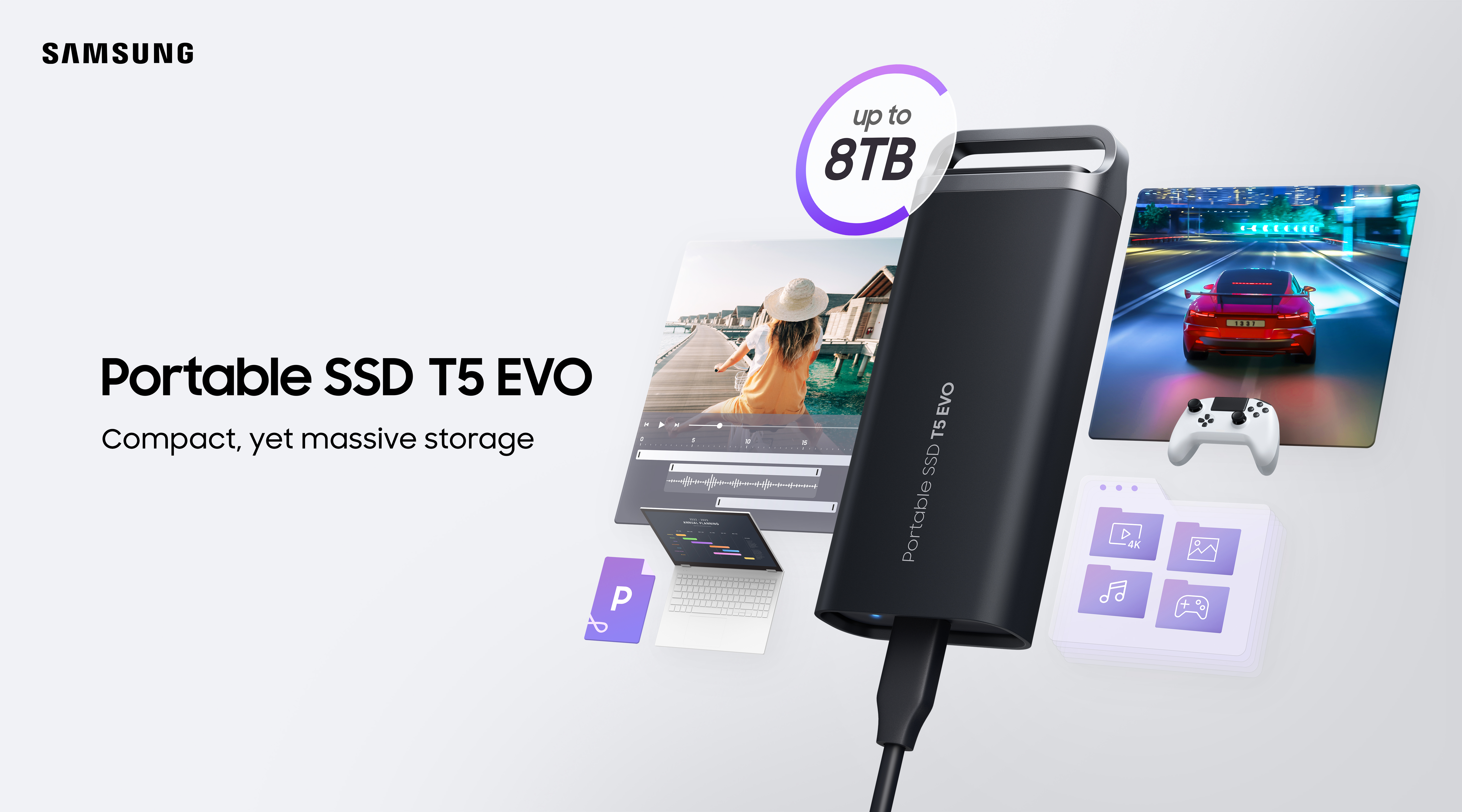 Samsung stellt die neue portable SSD T5 EVO vor – mit 8 TB