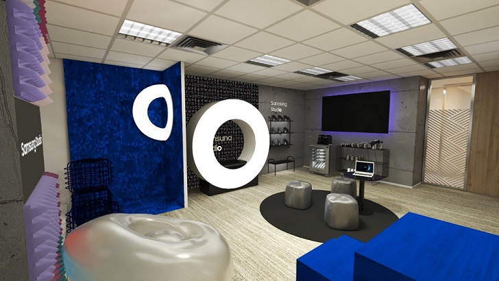 Espaço da Samsung para mentoria para micro-influenciadores no Brasil