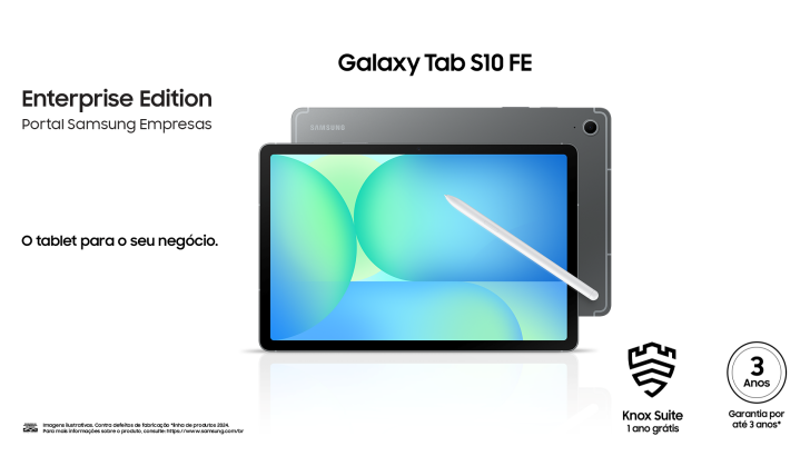 Samsung lança Galaxy Tab S10 FE Enterprise Edition 5G e amplia o