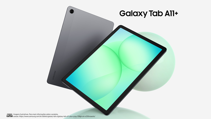 Galaxy Tab A11+ chega ao Brasil com inteligência artificial