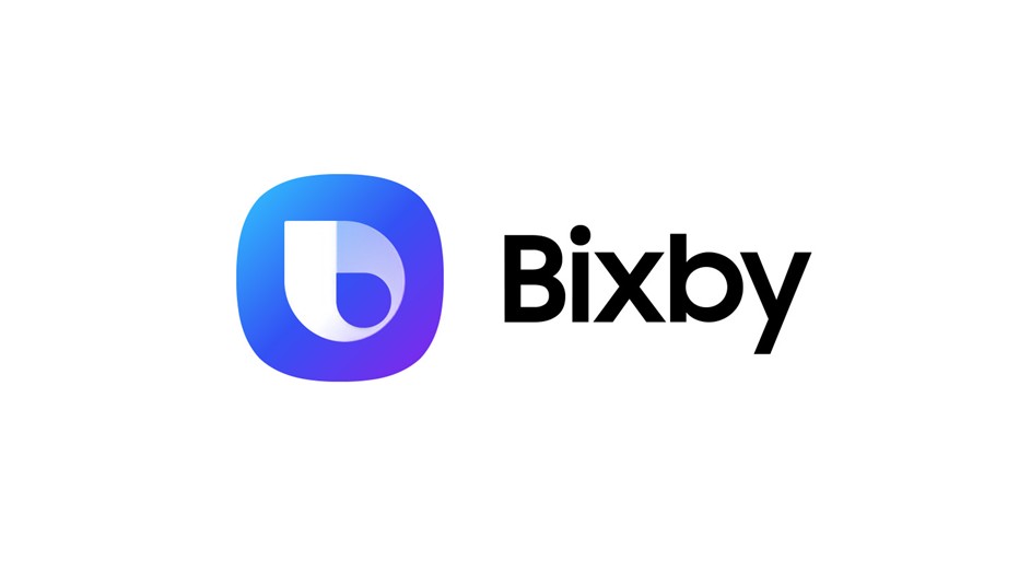 Uma imagem com fundo branco e o logo da Bixby, da Samsung ao centro
