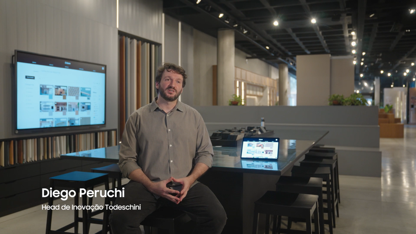 A imagem mostra o Head de Inovação da Todeschini, Diego Peruchi