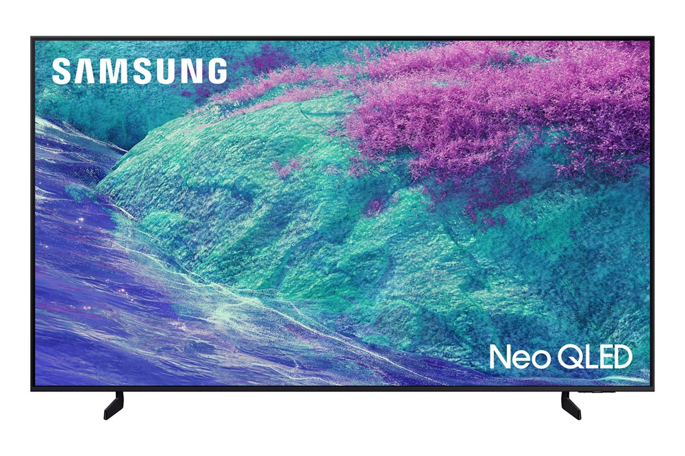 Imagem promocional do TV Vision AI Neo QLED 4K QN1EF vista de frente em fundo branco