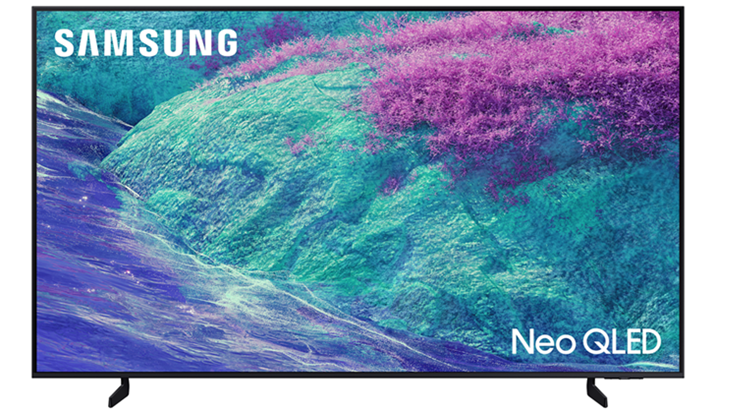 Imagem promocional do TV Vision AI Neo QLED 4K QN1EF vista de frente em fundo branco