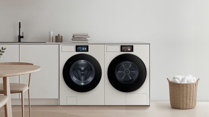 Os eletrodomésticos Bespoke AI Laundry apresentam um design uni-body