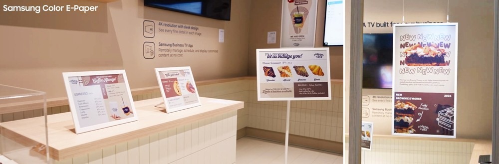 (Legenda-Alt: Imagem mostra várias formas de instalar o Samsung Color E-Paper)
