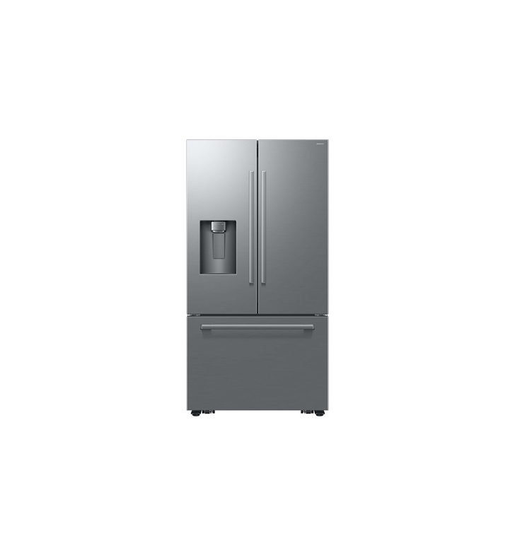 A Samsung RF70H apresenta design minimalista e acabamento premium, pensado para se integrar harmoniosamente a cozinhas contemporâneas. Com configuração French Door, amplo espaço interno e recursos voltados à organização e conveniência, o modelo alia elegância, funcionalidade e tecnologia para atender às necessidades da rotina doméstica.