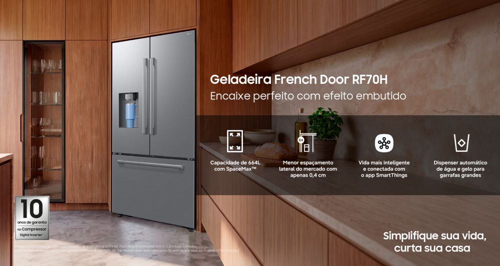 Frech Door RF70H Samsung embutida em móveis de cozinha planejada