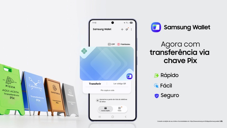 Samsung adiciona opção de transferência via chave Pix na Samsung Wallet