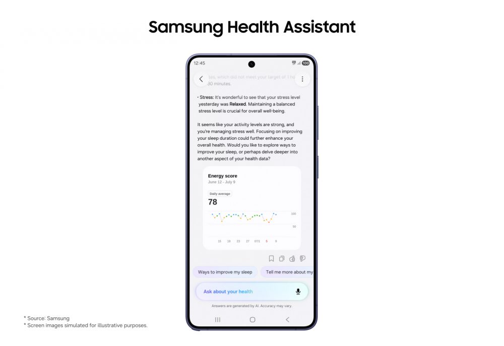 Samsung lança ‘Health Assistant Beta’, o primeiro assistente de saúde pessoal totalmente integrado e impulsionado por AI