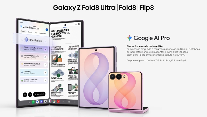 Samsung oferece seis meses de Google AI Pro gratuito para quem adquirir o novo Galaxy Z Series