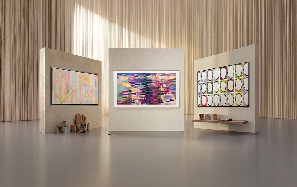 Três Art TVs da Samsung exibem obras da Samsung Art Store
