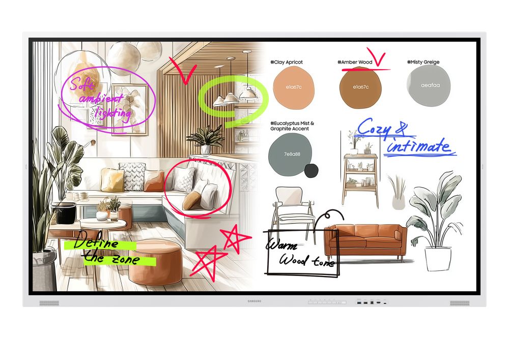Samsung Flip WMFX interaktives 4K Display für Konferenzräume, Schulungen und Bildung – digitale Tafel für Präsentationen, Teamarbeit und Workshops