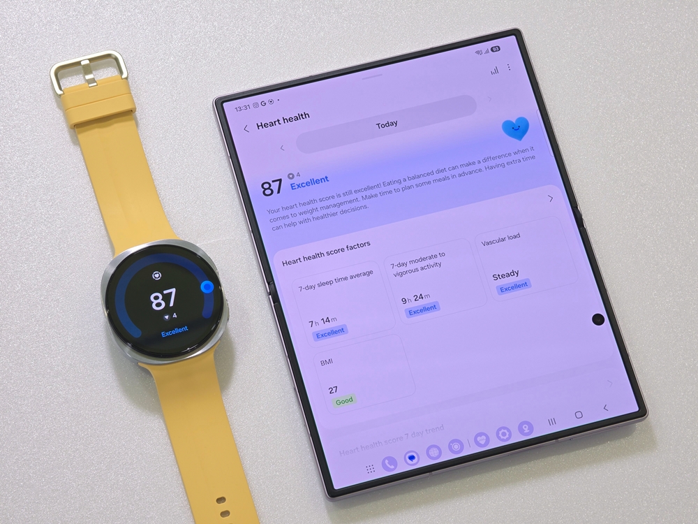 Auswertung der Herzgesundheitsdaten auf der Samsung Galaxy Watch9 und dem Galaxy Z Fold8