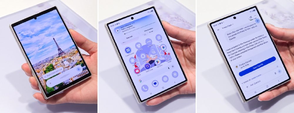 Galaxy Z Fold8 mit Gemini und Hotelvorschlägen zu einem Foto des Eiffelturms