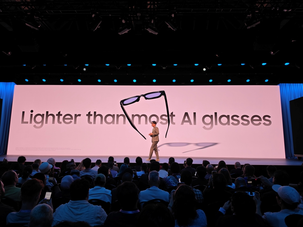 ▲ Les lunettes intelligentes dévoilées lors du Galaxy Unpacked en juillet 2026.