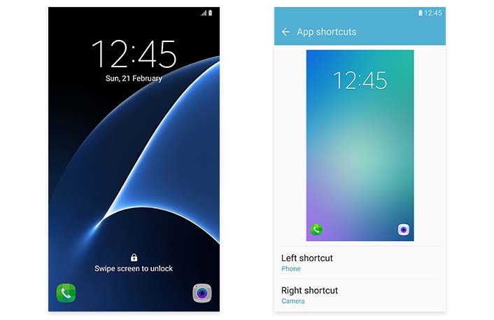 samsung phone galaxy j7 apps for slideshow on lock screen