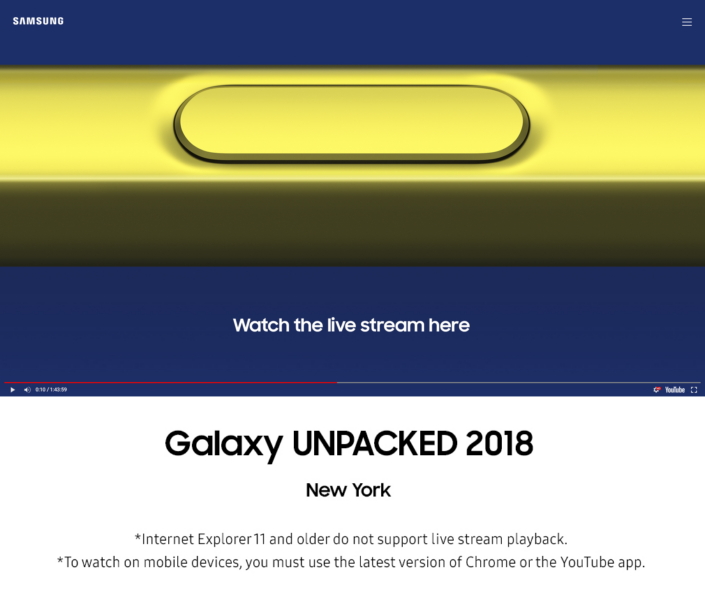 Here’s How You Can Tune in to Samsung Galaxy Unpacked 2018