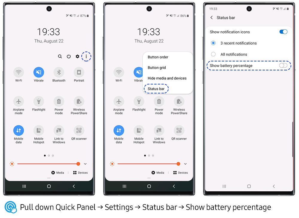 samsung power menu note 10