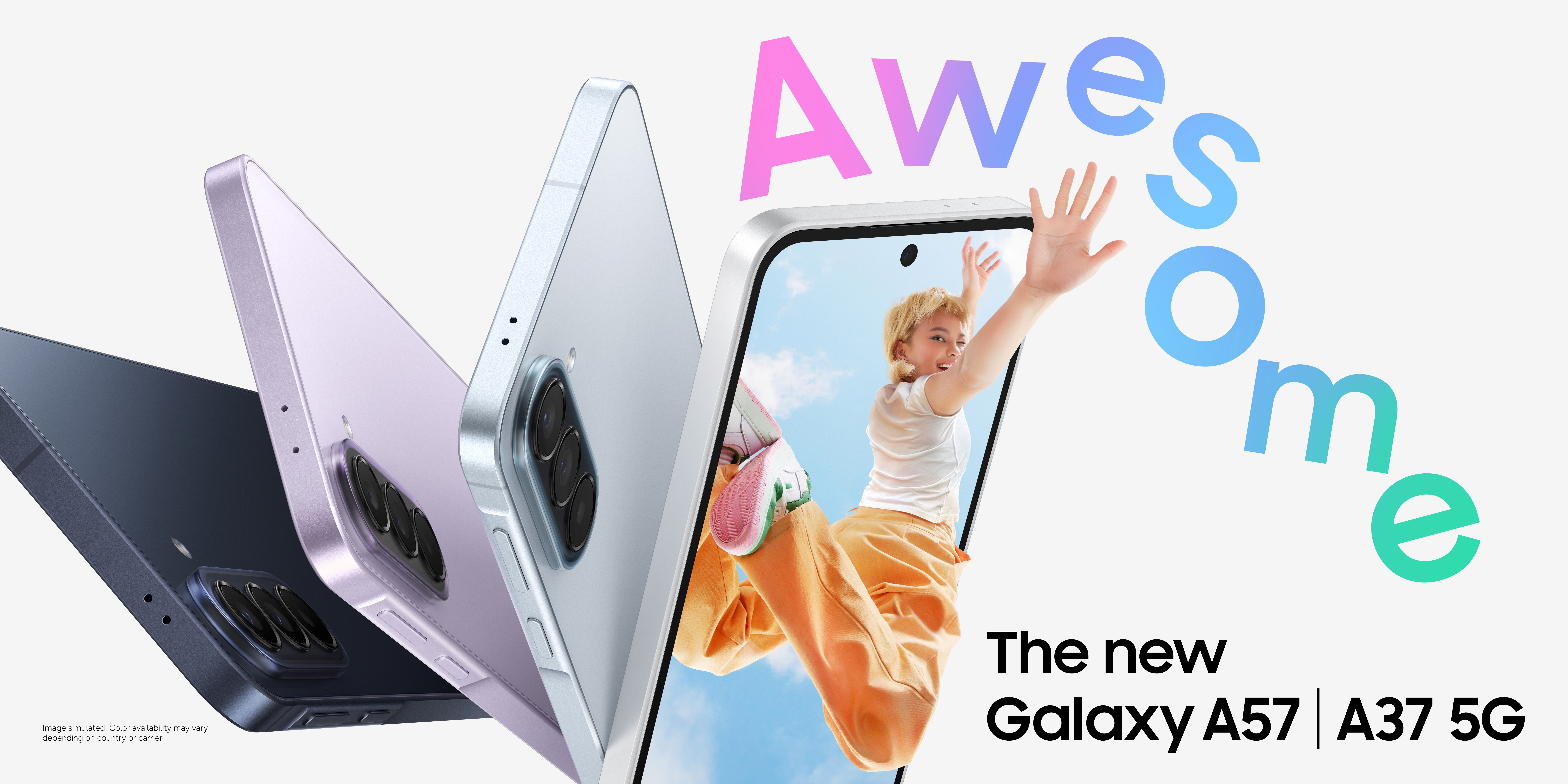 Samsung Galaxy A57 5G and Galaxy A37 5G in official Samsung launch artwork