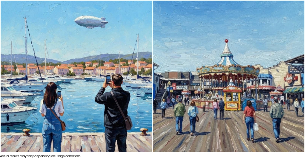 Oil painting-style image of a San Francisco scene generated using Creative Studio