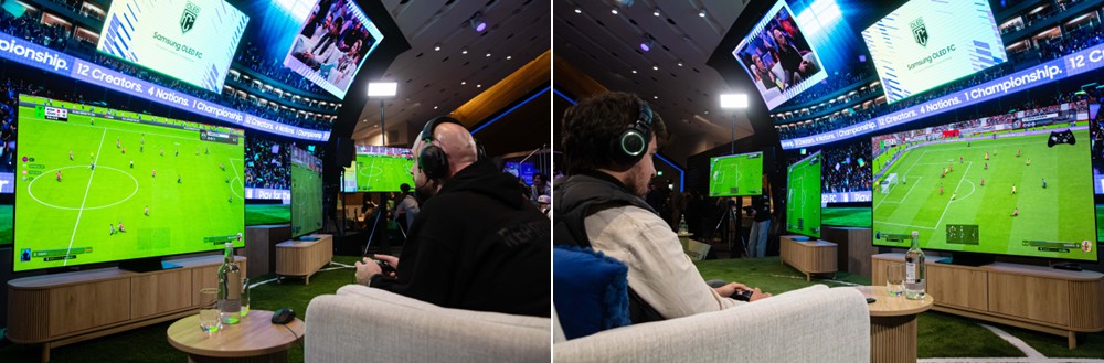 Team UK and Team Spain face off on stage at Samsung OLED FC.