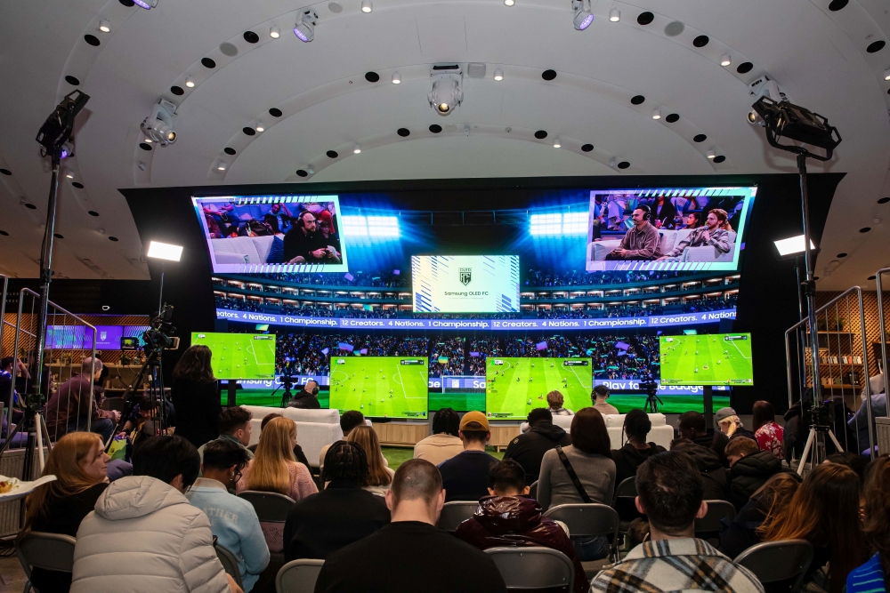 Team UK and Team Germany compete as fans watch the action unfold at Samsung OLED FC.