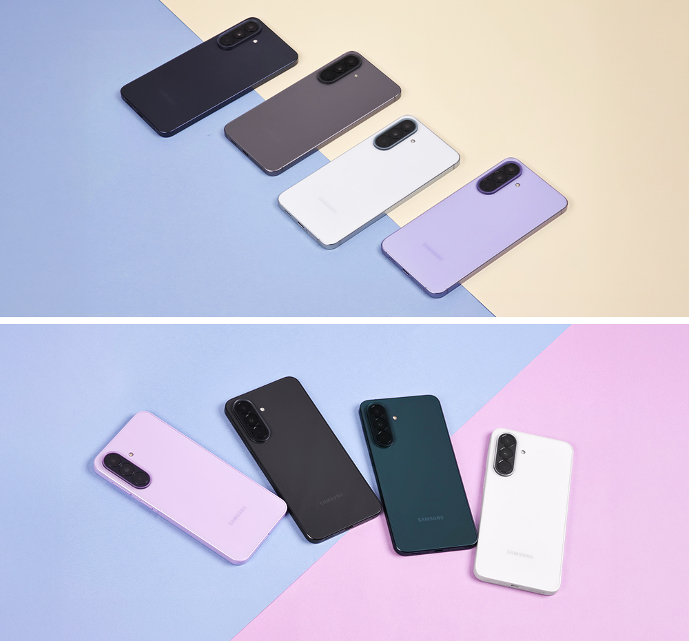 (From top to bottom) Galaxy A57 5G and Galaxy A37 5G in different colors