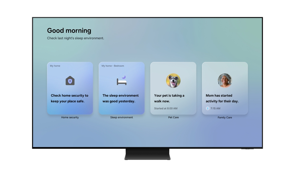 The various features of SmartThings are now integrated into the Now Brief of Samsung Galaxy mobile phones, and users can also easily check this information on the TV screen.