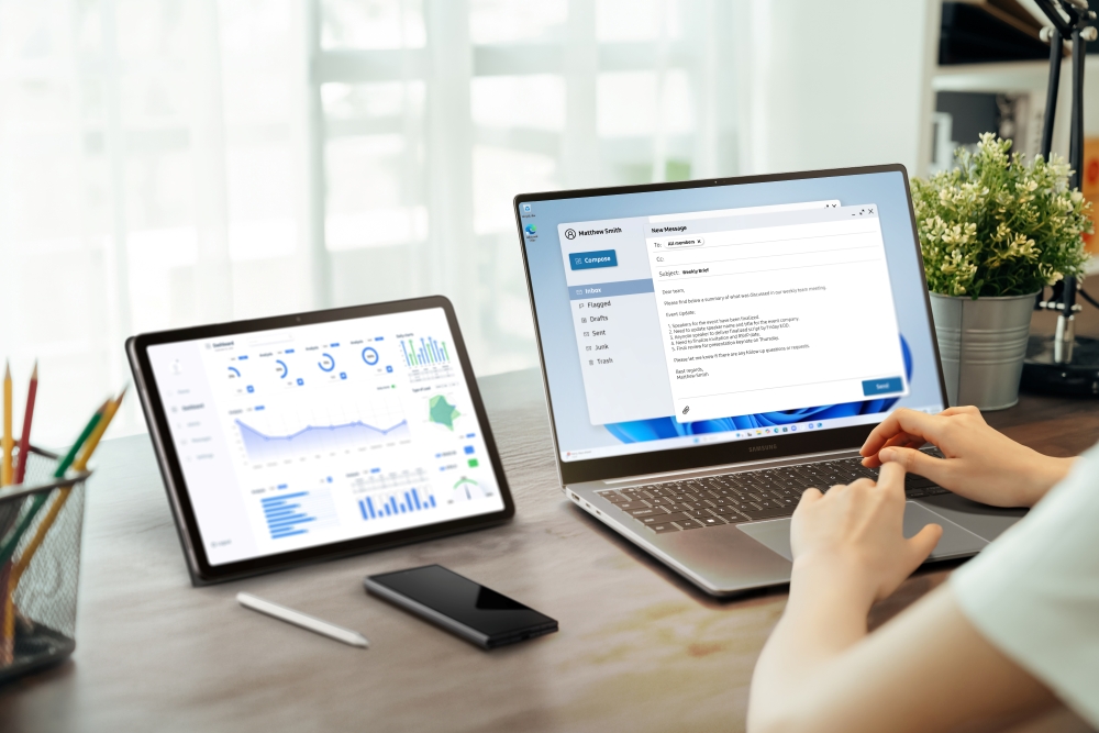 Galaxy Book6 Enterprise Edition brings the connected Galaxy experience into enterprise environments with Galaxy AI.