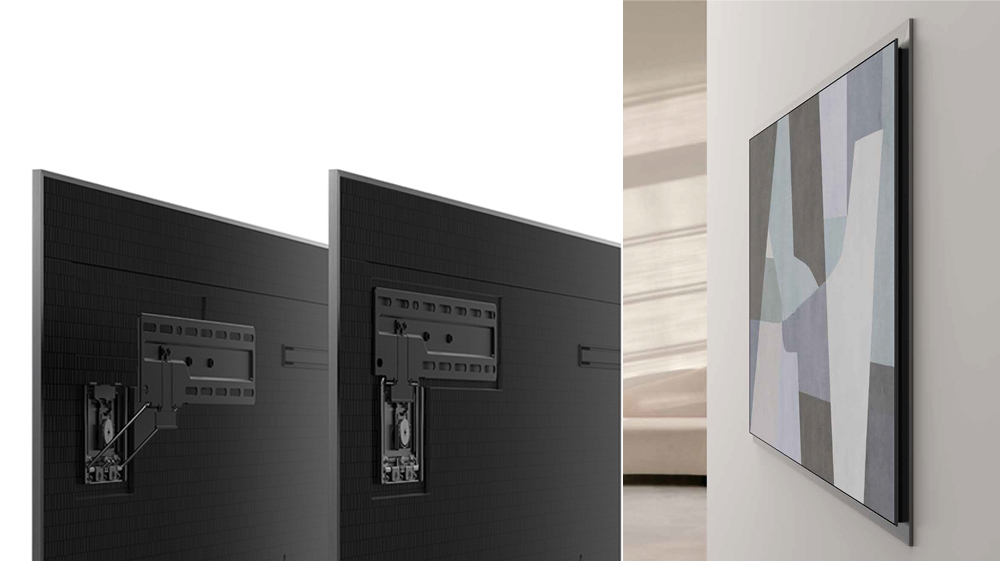 The S95H was designed to minimize the size of the wall mount and integrate it into the rear of the TV, allowing it to sit as close to the wall as possible.