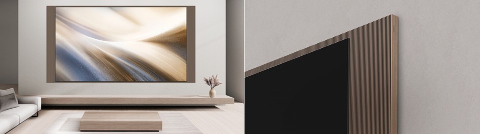 Micro RGB TV features a wall-mount design that integrates seamlessly with the space, enhancing immersion.