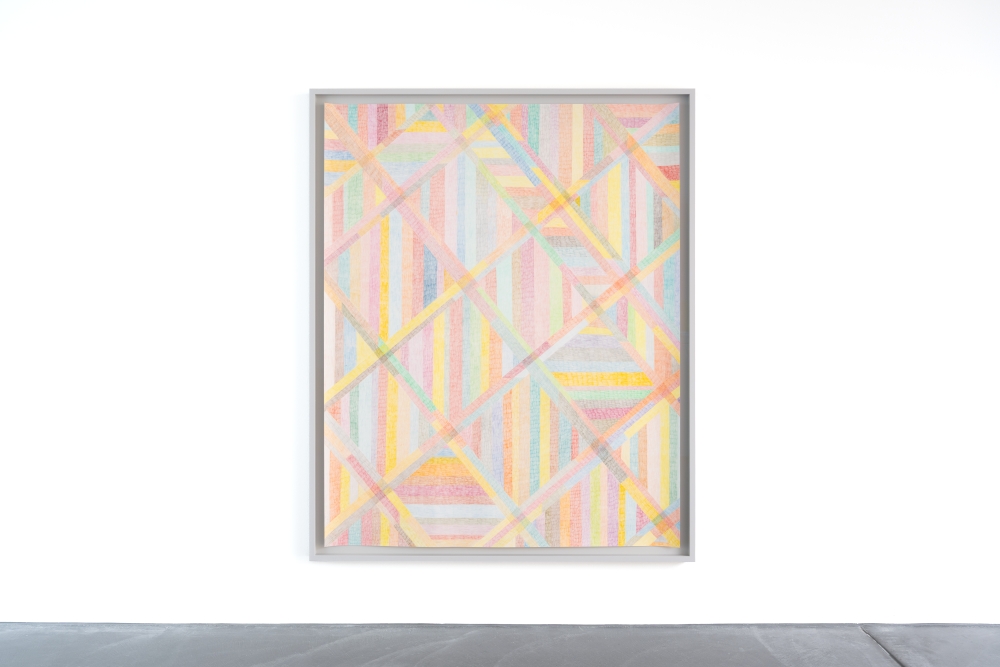 “Brea” (2025) reflects Noureldin’s interest in line, color and rhythm, creating what he describes as “a visual sound.” Photo by Finn Curry, courtesy of the artist and von Bartha.