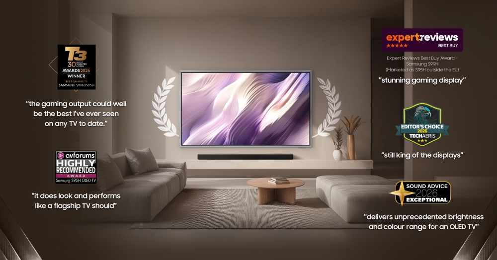 Samsung’s 2026 OLED lineup, including the S95H and S90H, delivers cinematic picture quality and smooth motion.
