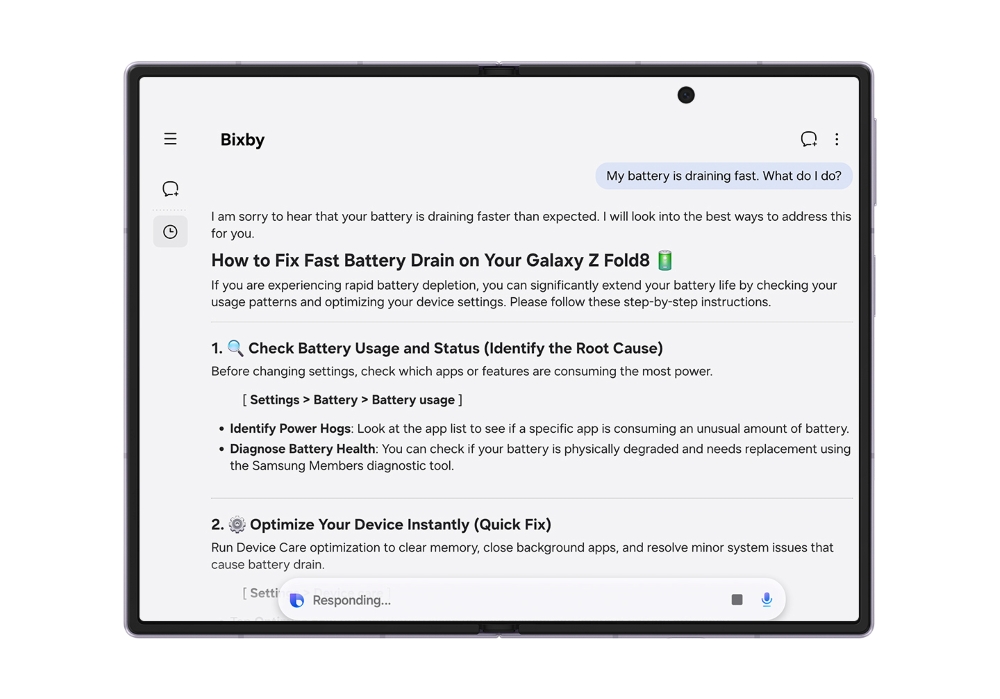 Bixby offers customized responses to your inquiries.