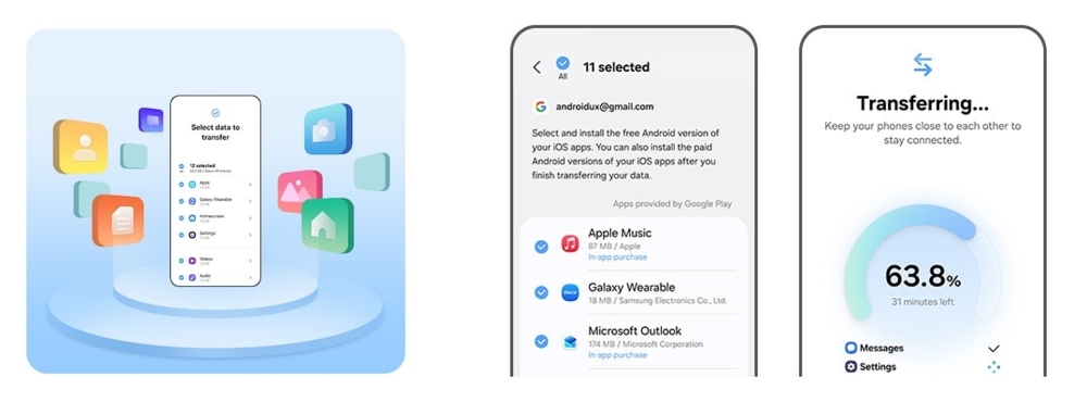 Users can even transfer passwords and passkeys, call history, accessibility settings, and eSIM information through Smart Switch.
