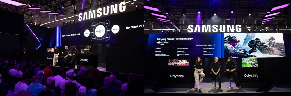 Samsung highlights the future of HDR10+ GAMING during “The Next Era of Gaming Displays” stage session at Gamescom 2026.