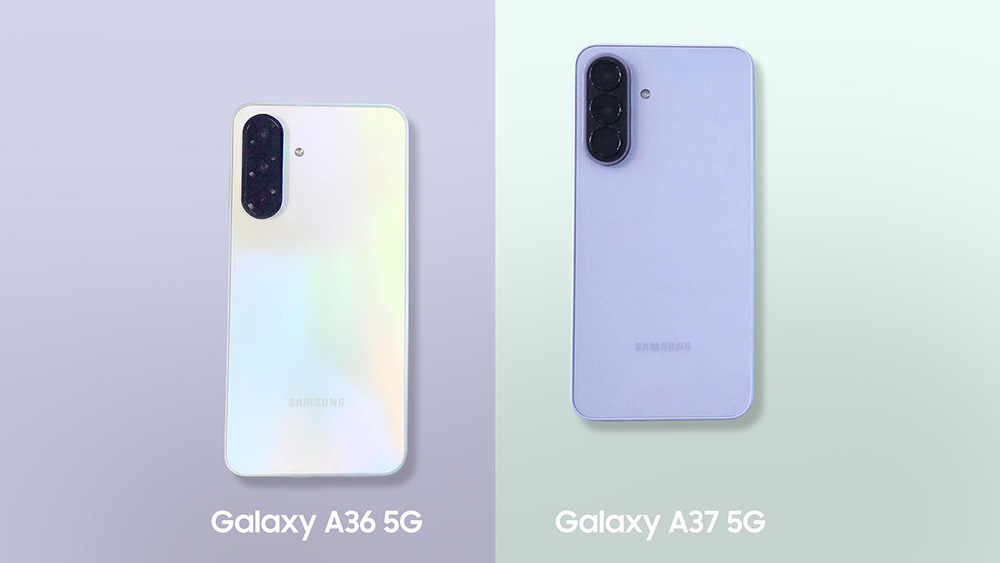 Samsung Galaxy A36 5G di kiri dan Galaxy A37 5G di kanan yang lebih stylish Untuk Upgrade Worth It untuk Pengguna Midrange yang Ingin Pengalaman Lebih Awesome