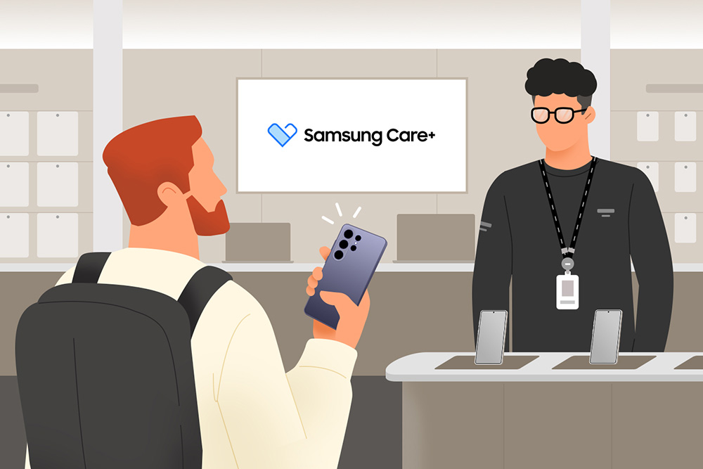 Pengguna Samsung Care+ bisa mendapatkan layanan profesional di pusat servis resmi Samsung, baik di dalam maupun luar negeri.
