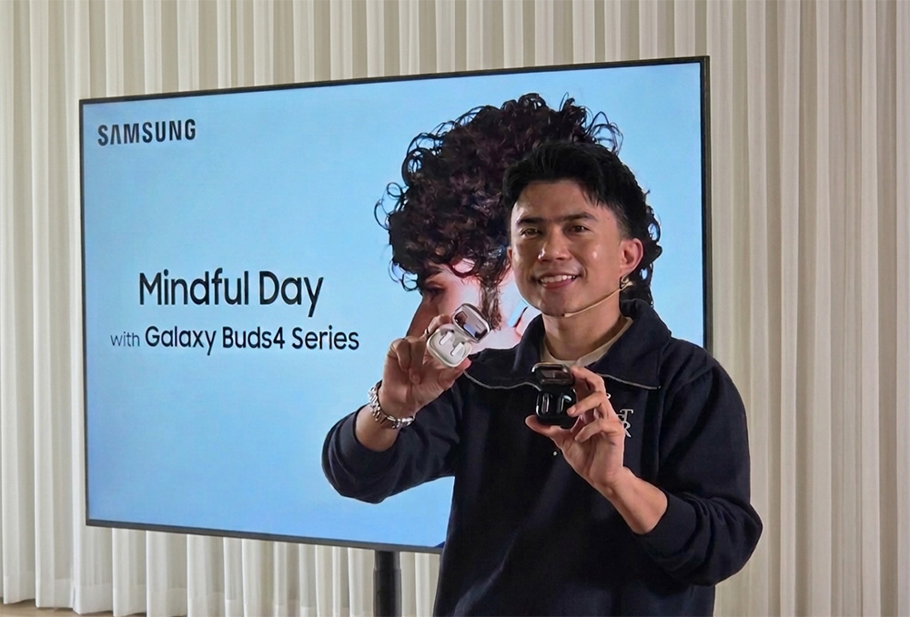 Kegiatan "Mindful Day with Galaxy Buds4 Series" yang mendemonstrasikan bagaimana suara dapat dimanfaatkan dalam sesi meditasi & relaksasi pengguna.