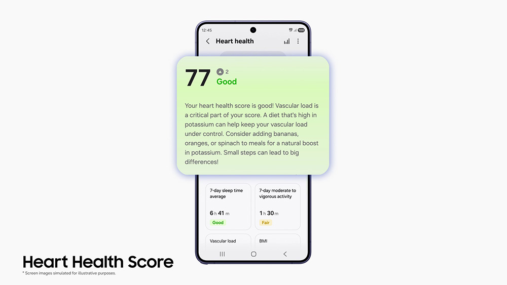 Fitur Heart Health Score dalam aplikasi Samsung Health.