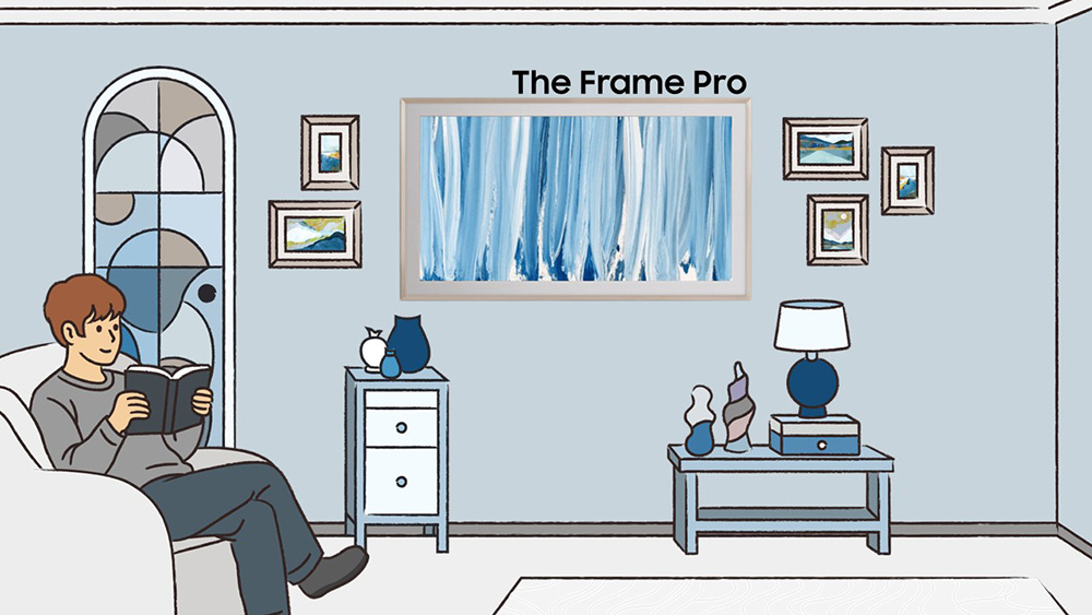 Layar The Frame dapat berubah menjadi kanvas digital melalui Art Mode , memungkinkan pengguna menikmati berbagai karya seni kelas dunia yang tersedia di Art Store.