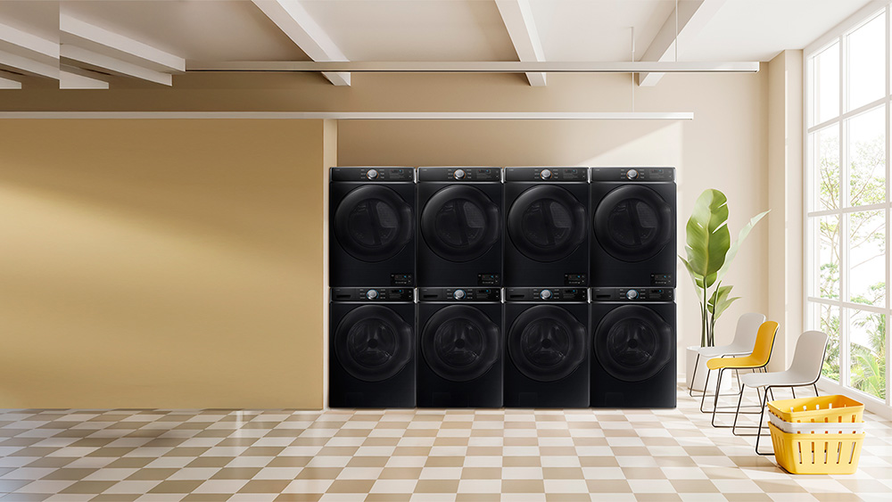 Deretan Samsung Professional Commercial Laundry Washer 18kg dan Dryer 14kg yang dirancang untuk meningkatkan produktivitas, efisiensi, dan kapasitas operasional usaha laundry modern.