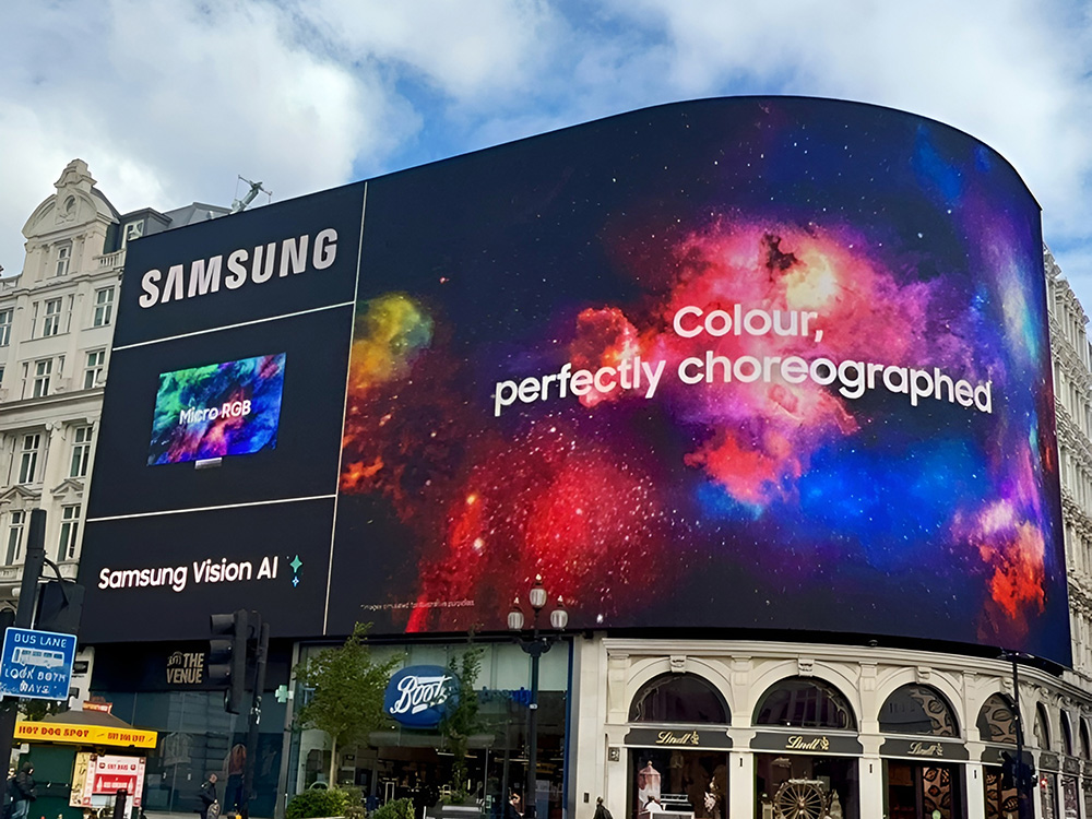 Billboard Samsung Micro RGB di Piccadilly Circus, London