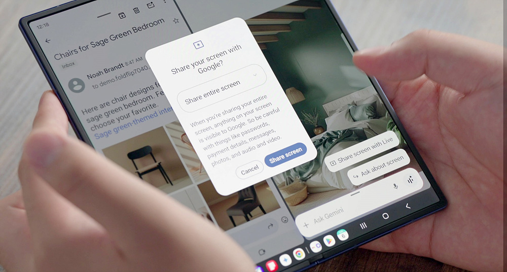 Galaxy Z Fold7 memberi ruang untuk membuka beberapa aplikasi sekaligus dalam satu genggaman.