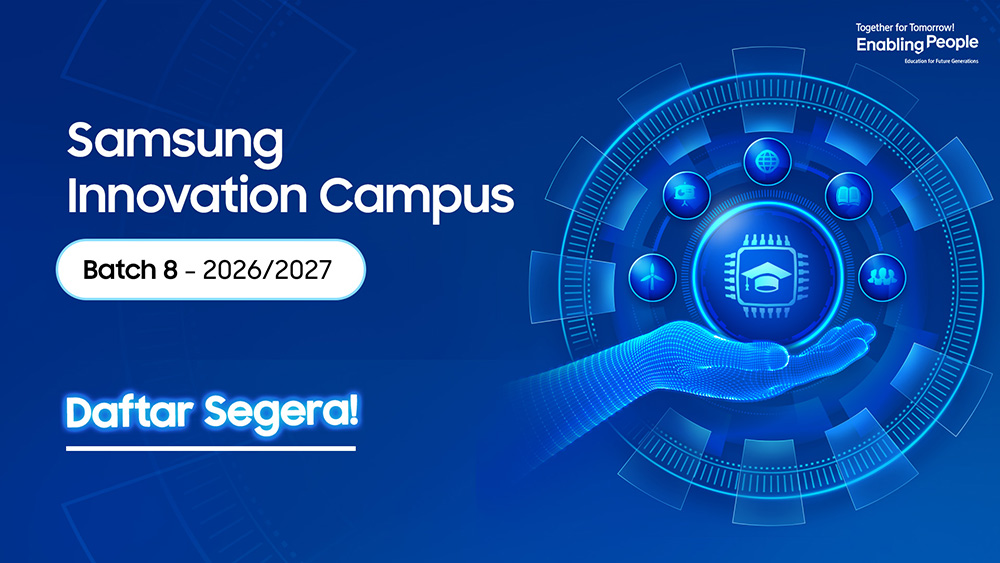 Poster Pendaftaran Samsung Innovation Campus Batch 8 untuk Pelatihan AI dan Coding