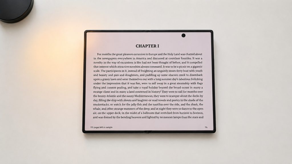 A rectangular white and black frame with text on it