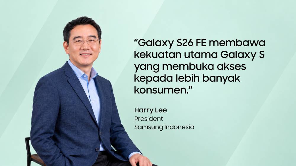 Harry Lee, President Samsung Electronics Indonesia, menyampaikan komitmen Galaxy S26 FE untuk membawa kamera, Galaxy AI, performa, dan pengalaman flagship Galaxy S kepada lebih banyak konsumen, dihadirkan Samsung Indonesia tahun 2026