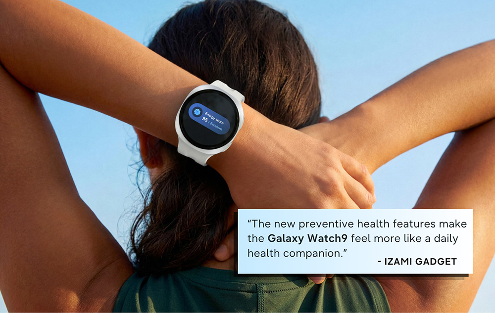 A person with a smart watch on their head
