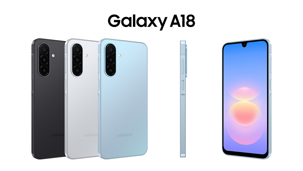 Samsung Galaxy A18 hadir dengan varian Silver, Light Blue dan Black